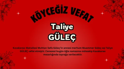 Kavakarası Mahallesi Muhtarı Sefa Güleç’in Annesi Taliye Güleç Vefat Etti