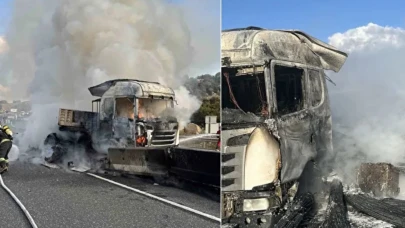 Yatağan'da Tır Alev Alev Yandı: Araç Kullanılamaz Hale Geldi!