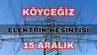 Köyceğiz elektrik kesintisi 15 Aralık: Toparlar, Beyobası, Zeytinalanı
