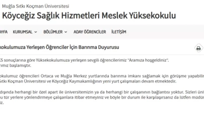 Köyceğiz MYO’dan Yeni Öğrencilere Barınma Desteği: “Geliş Öncesi Konaklama Ayarlamayın”