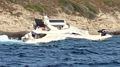 Bodrum Yalıkavak’ta Motoryat Karaya Vurdu: Queen İsimli Tekne Kayalıklarda Durabildi