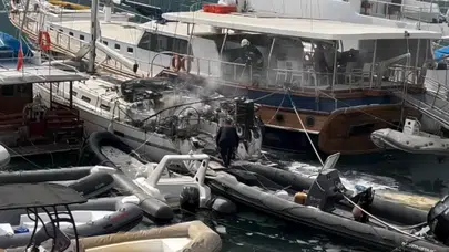 Fethiye’de Korkutan Tekne Yangını Yarımada Girişinde Hareketli Anlar
