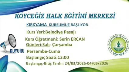Köyceğiz’de Kırkyama Kursu Başlıyor: Kayıtlar Başladı