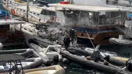 Fethiye’de Korkutan Tekne Yangını Yarımada Girişinde Hareketli Anlar