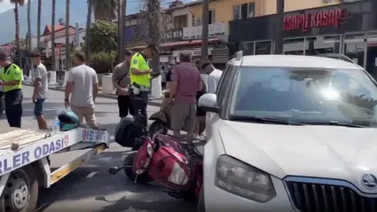 Fethiye Atatürk Caddesi’nde Motorsiklet Kazası
