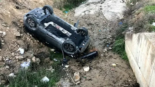 Milas’ta İki Araç Çarpıştı: Takla Atan Araç Kanala Uçtu, 1 Yaralı