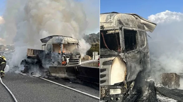 Yatağan'da Tır Alev Alev Yandı: Araç Kullanılamaz Hale Geldi!