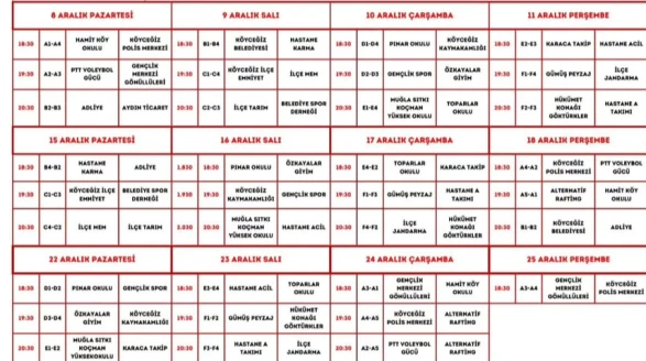 Köyceğiz Voleybol Turnuvası Maç Fikstürü