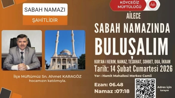 Köyceğiz İlçe Müftülüğü Hamit Mahallesi’nde Sabah Namazı Programı Düzenliyor