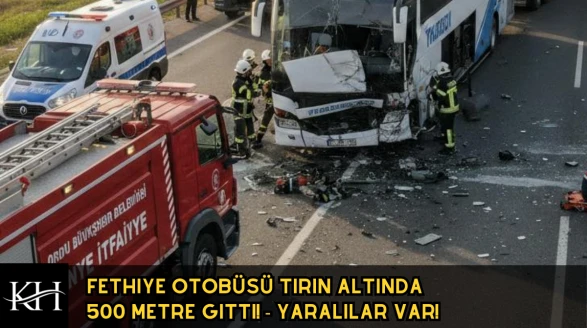 Son Dakika: Fethiye Seferini Yapan Otobüs Kaza Yaptı! Şoför Sıkıştı