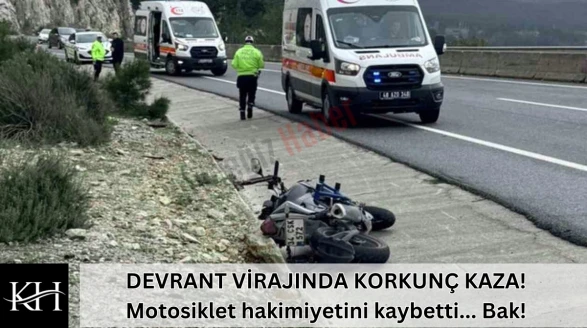 Menteşe Devrant'ta Trafik Kazası : Motosiklet Sürücüsü Yaralandı