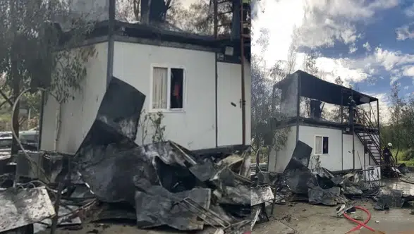 Bodrum Dereköy’de Korkutan Yangın: Konteyner Kül Oldu!