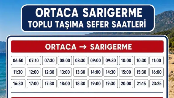 Ortaca - Sarıgerme Dolmuş Saatleri (Güncel)