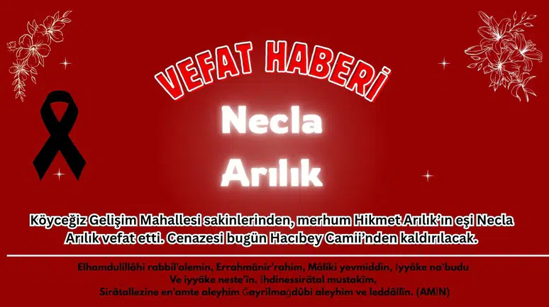 Köyceğiz'de Acı Haber: Necla Arılık Hayatını Kaybetti!
