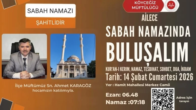 Köyceğiz İlçe Müftülüğü Hamit Mahallesi’nde Sabah Namazı Programı Düzenliyor