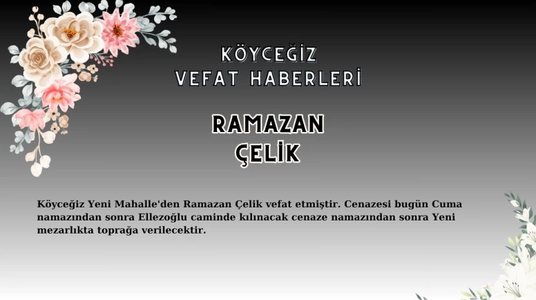 Köyceğiz Yeni Mahalle'den Ramazan Çelik Vefat Etmiştir!