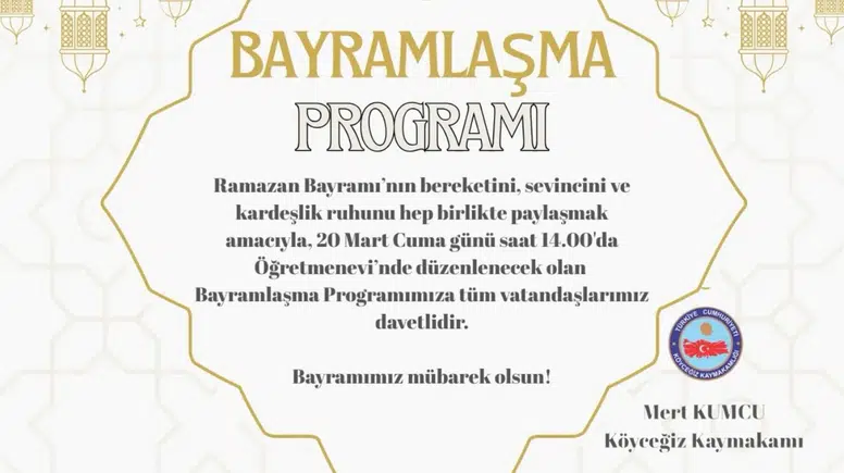 Köyceğiz’de Bayram Sevinci: Kaymakamlıktan Bayramlaşma Daveti