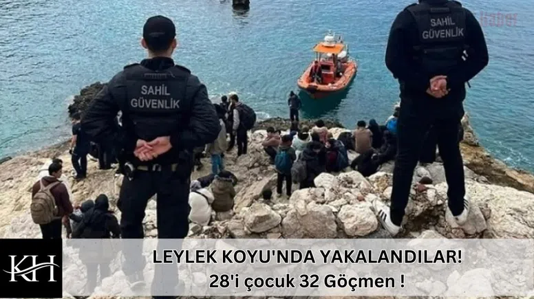 LEYLEK KOYU'NDA YAKALANDILAR! 28'i çocuk 32 Göçmen