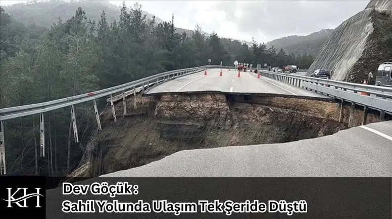 Fethiye Yolunda Dev Göçük : Sahil Yolunda Ulaşım Tek Şeride Düştü