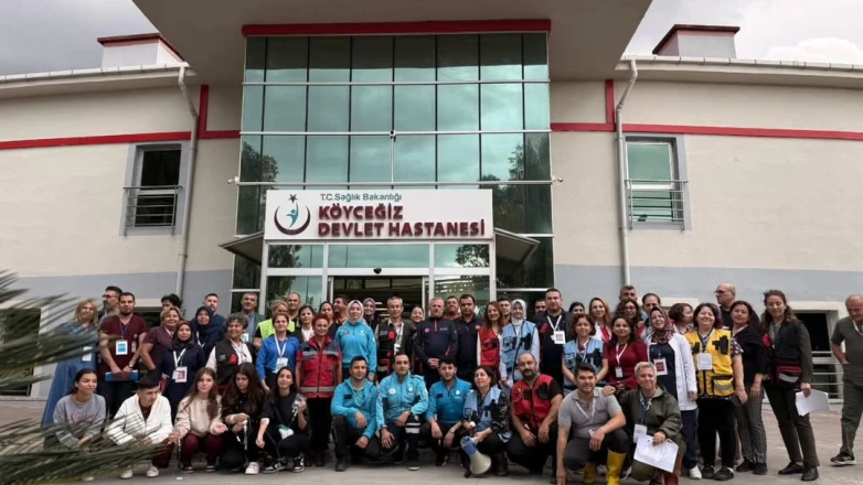 Köyceğiz Devlet Hastanesi’nde Sel ve Tahliye Tatbikatı Gerçekleştirildi