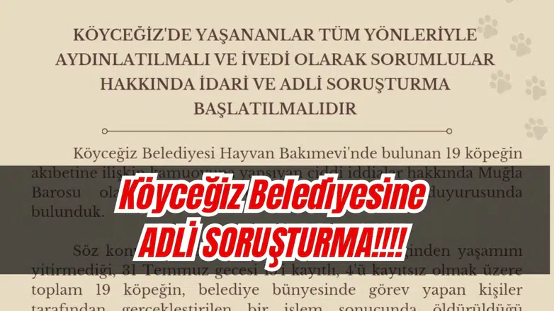 Muğla Barosu'ndan Köyceğiz'deki İddialara Suç Duyurusu!