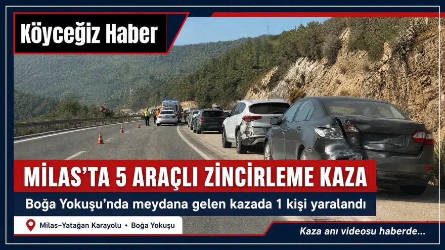 Boğa Yokuşu'nda 5 Araçlı Zincirleme Kaza