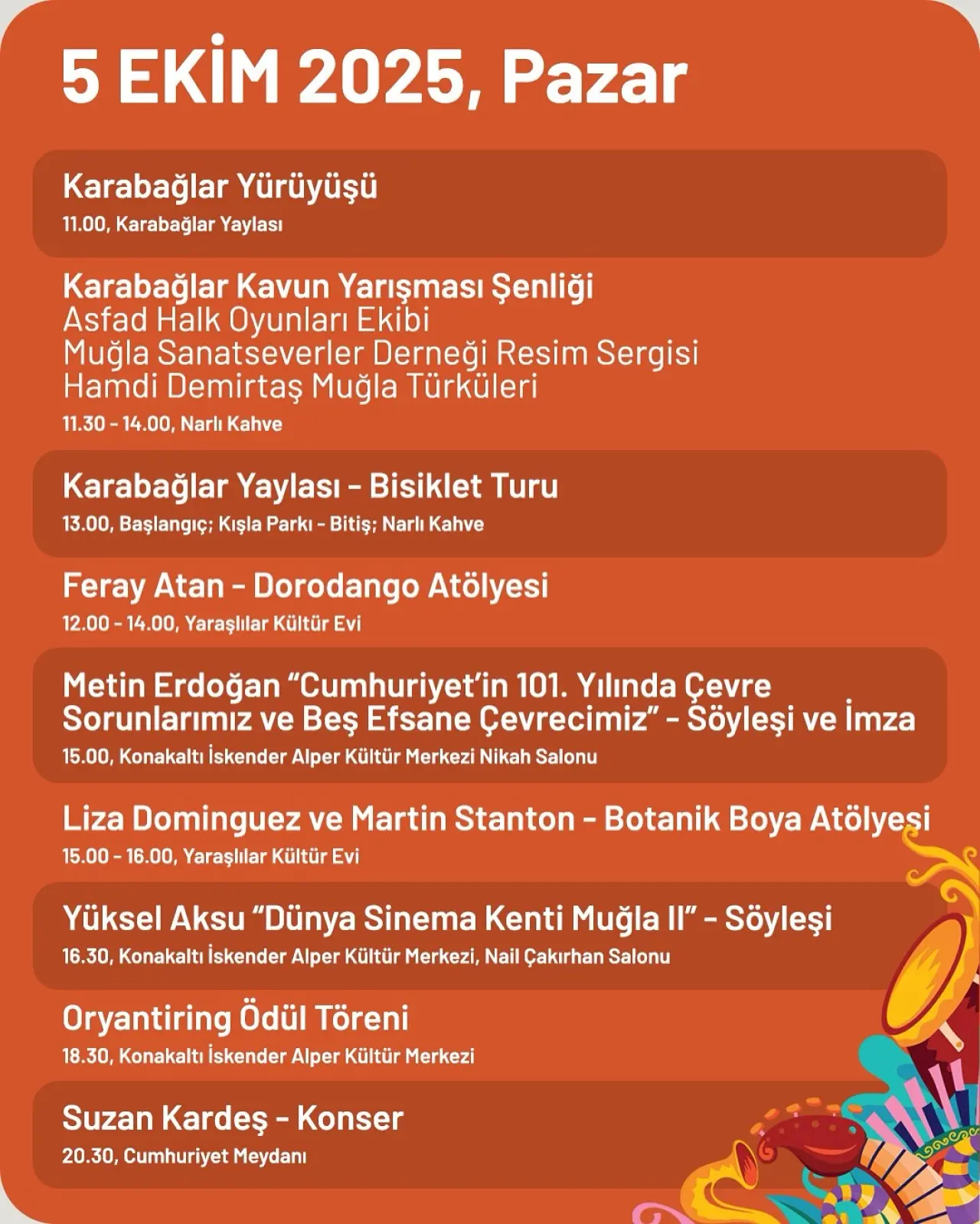 32. Muğla Kültür ve Sanat Şenliği 3-5 Ekim’de Başlıyor: Menteşe’de Sanat Dolu Günler 2025 4