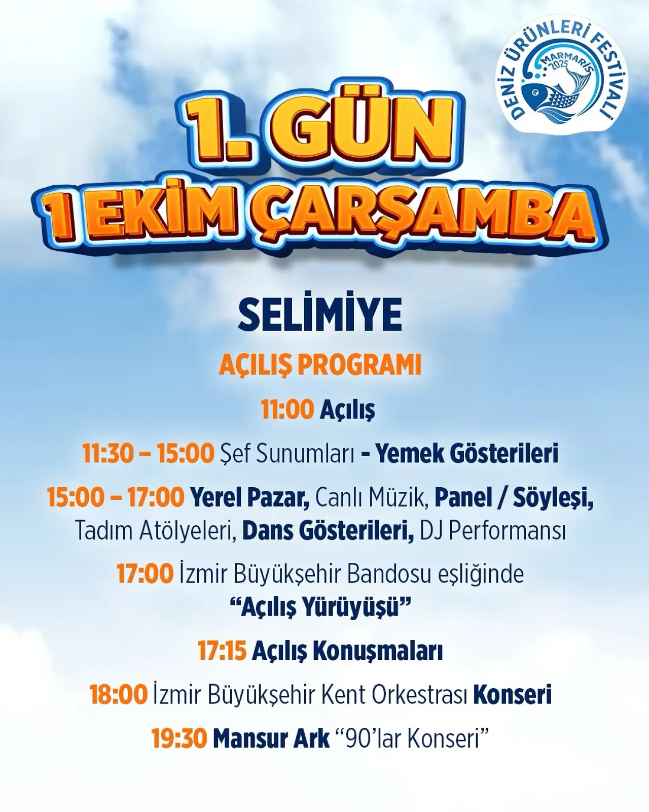 Marmaris Deniz Ürünleri Festivali 1–5 Ekim Etkinlik Takvimi: Selimiye, Bozburun, Söğüt ve Taşlıca’da Şefler, Konserler ve Yerel Pazarlar 1