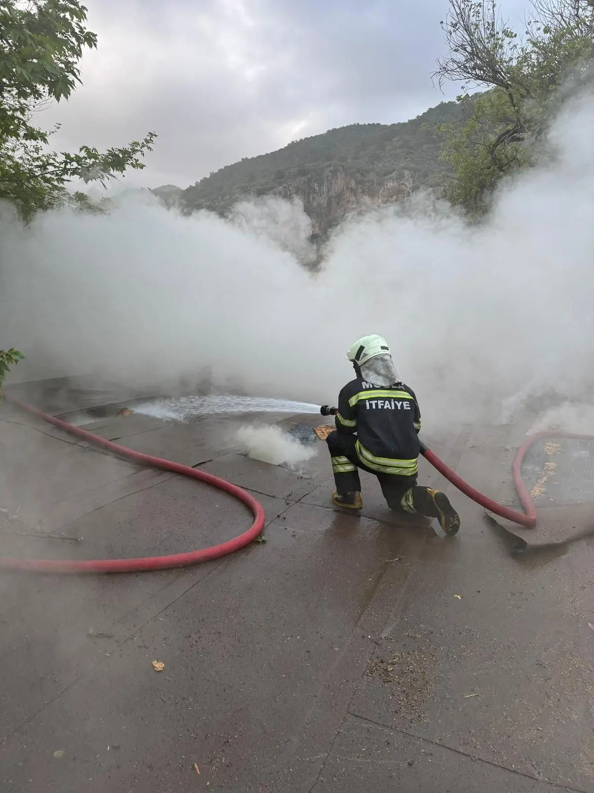 Muğla Ortaca Dalyan Mahallesi’nde bir işletmede çıkan yangın itfaiye ekiplerinin müdahalesiyle söndürüldü. Yangında işletmenin çatısı kullanılamaz hale geldi.