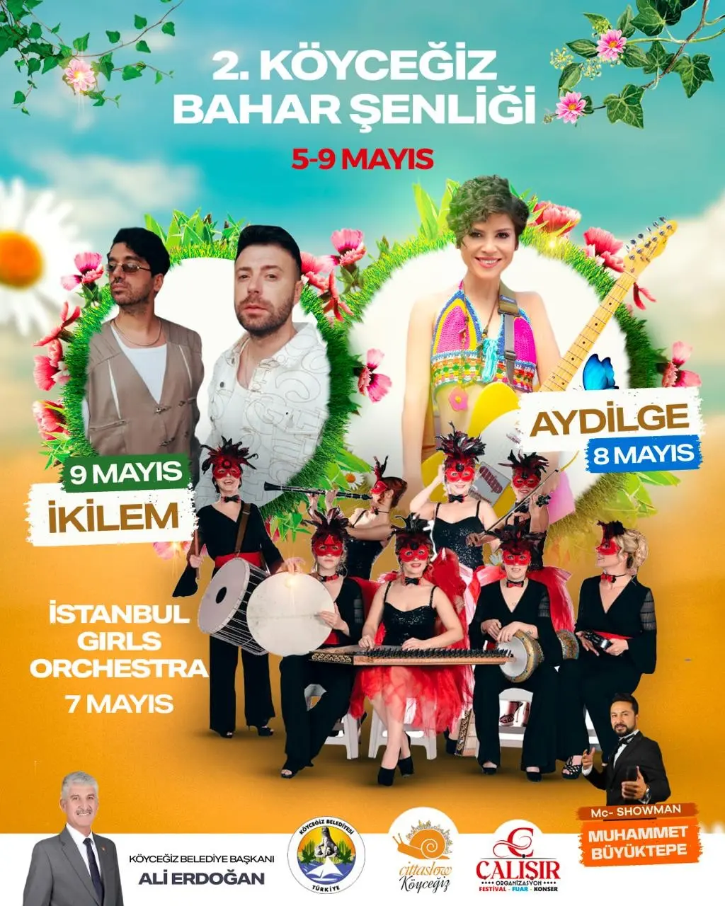 Köyceğiz Belediyesi tarafından düzenlenen 2. Bahar Şenliği, 5-9 Mayıs tarihleri arasında İkilem, Aydilge ve İstanbul Girls Orchestra gibi dev isimleri ağırlayacak.