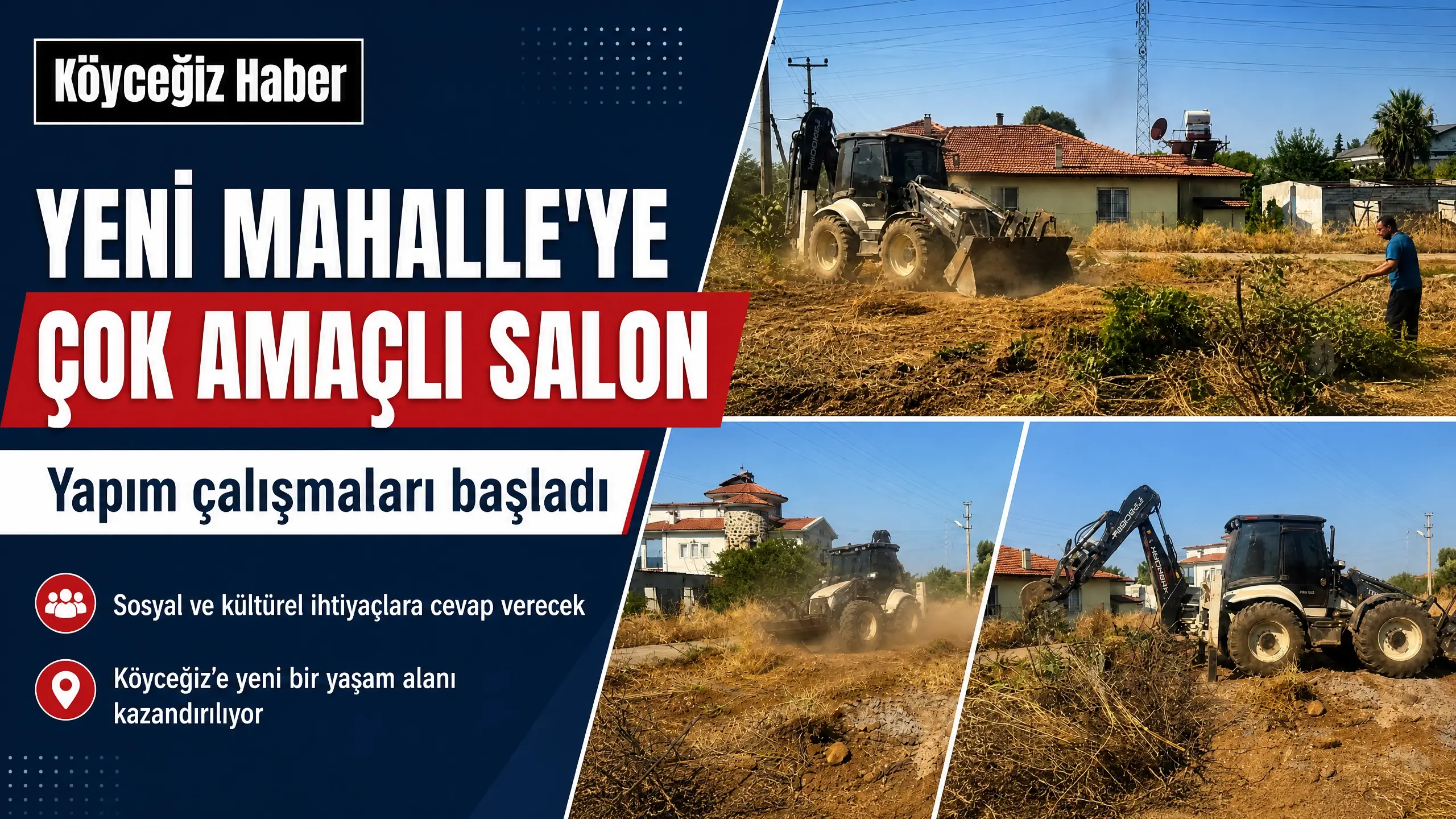 Köyceğiz Belediyesi, Yeni Mahalle'de çok amaçlı salon projesinin yapım çalışmalarına başladı. Tesis sosyal ve kültürel etkinliklere ev sahipliği yapacak.