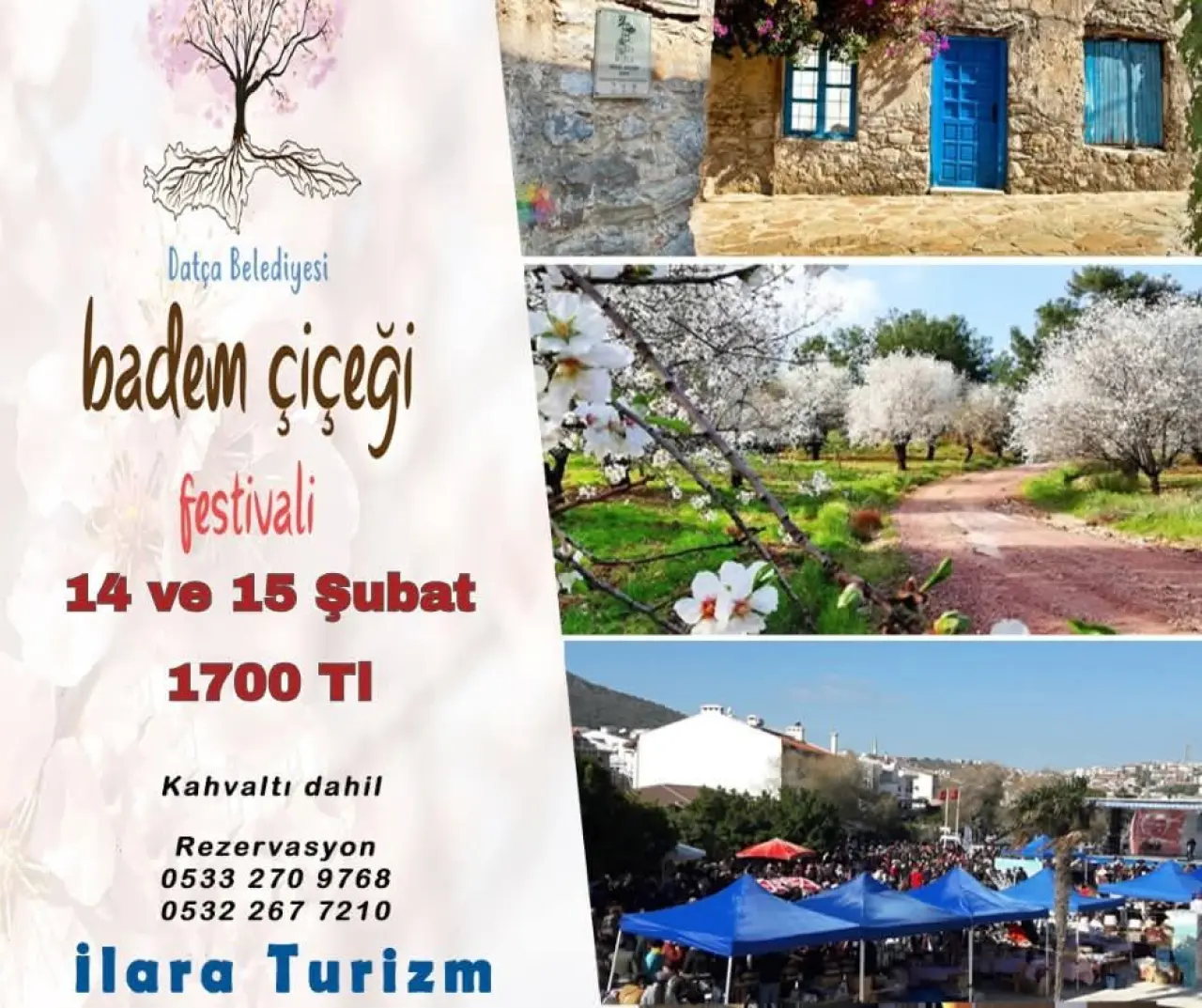 14-15 Şubat 2026 tarihlerinde gerçekleşecek Datça Badem Festivali için Fethiye, Dalaman, Ortaca ve Köyceğiz çıkışlı turlar başladı. İşte detaylar ve fiyatlar.