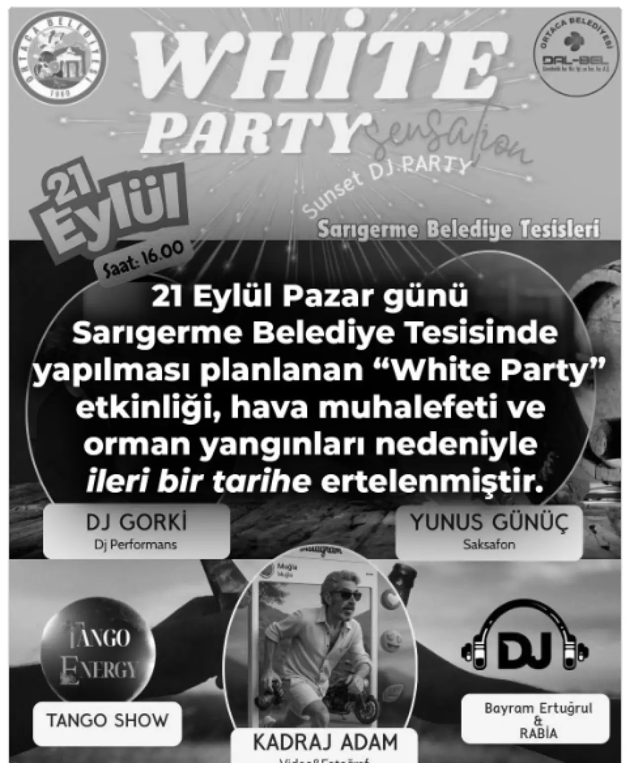 Ortaca Belediyesi “White Party” Etkinliğini Erteledi