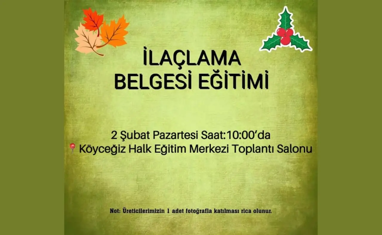 Köyceğiz’de Üreticilere Müjde: İlaçlama Belgesi Eğitimi İçin Tarih Belli Oldu