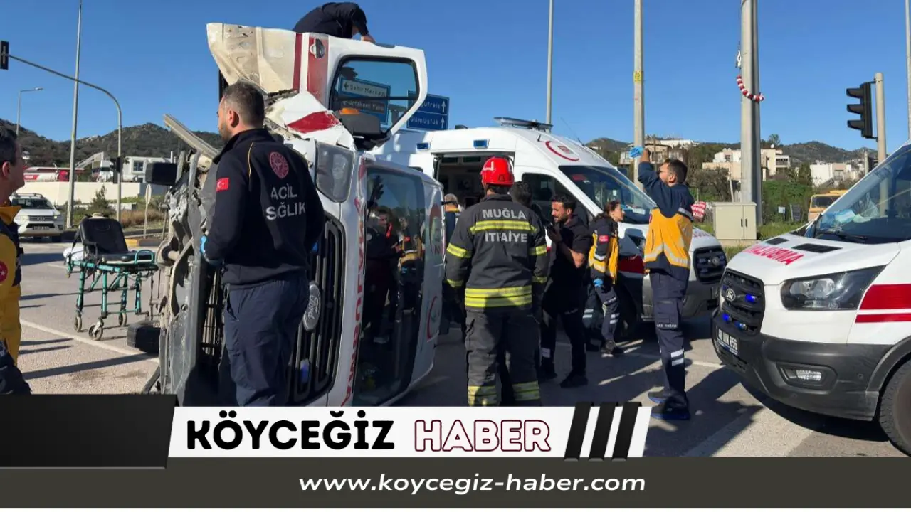 Bodrum Turgutreis Yolunda Can Pazarı: Hasta Taşıyan Ambulans Yan Yattı
