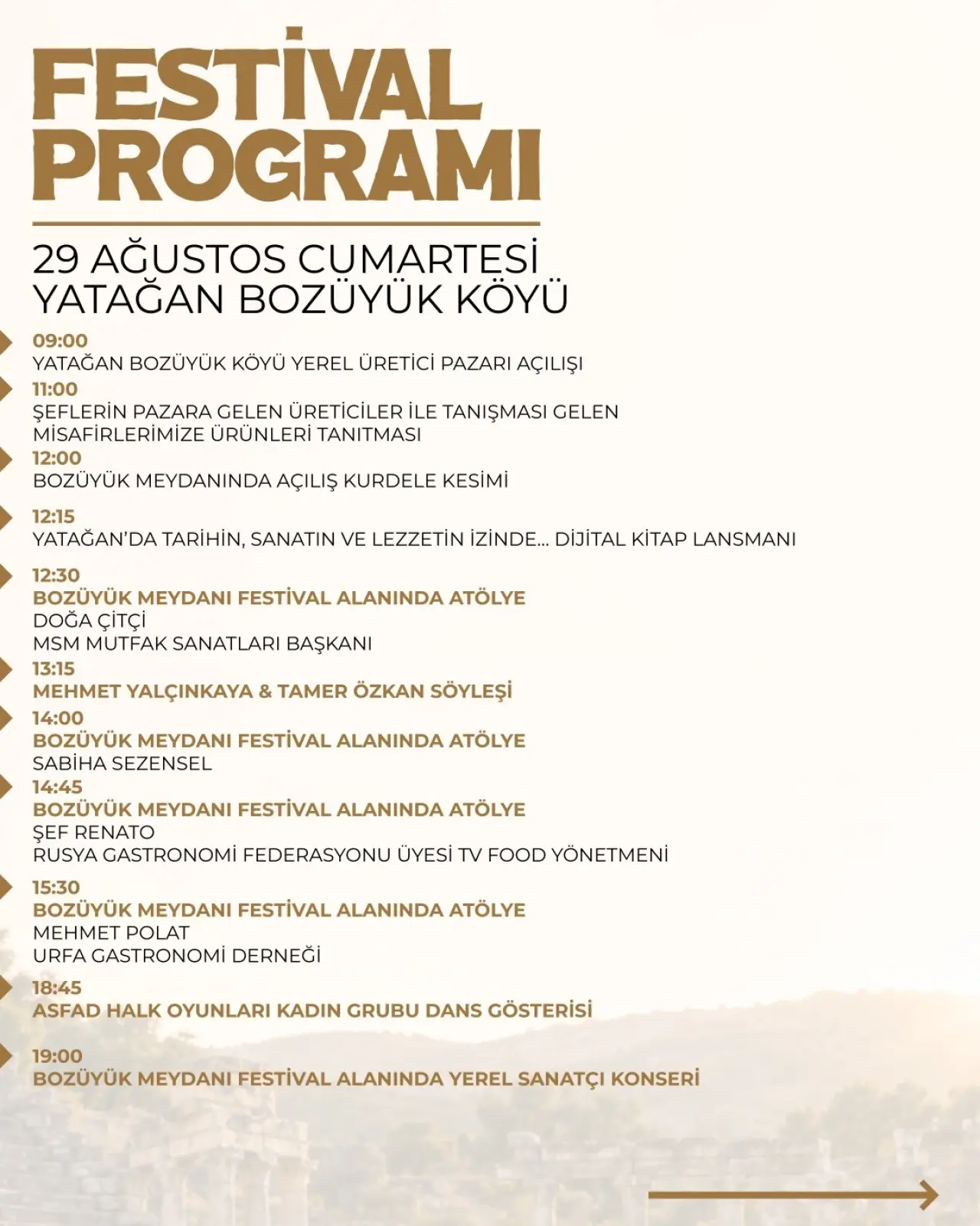 2. Uluslararası Muğla Lezzet Festivali Yatağan Rotası, 29-30 Ağustos'ta Bozüyük ve Stratonikeia Antik Kenti'nde gerçekleşecek. İşte dolu dolu program.