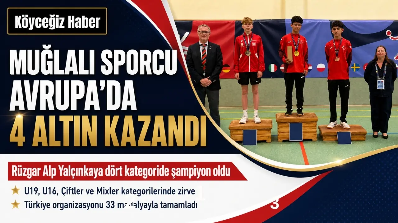 Masa tenisi sporcusu Rüzgar Alp Yalçınkaya, Avrupa İşitme Engelliler Gençlik Oyunları'nda 4 kategoride şampiyon olarak altın madalya kazandı.