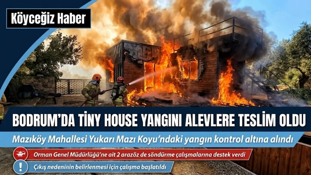 Bodrum Mazıköy’de bir arsa içerisindeki tiny house yangında kullanılmaz hale geldi. İtfaiye ve orman ekipleri yangını kontrol altına aldı.